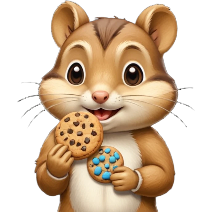 chipmunk eating cookie 🐿️ 🍪 emoji