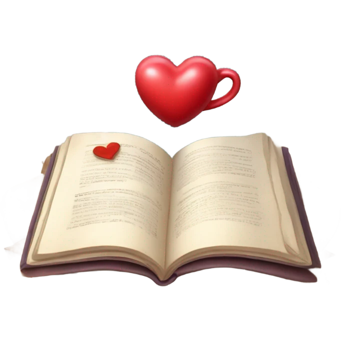 Book, coffee, heart, present emoji