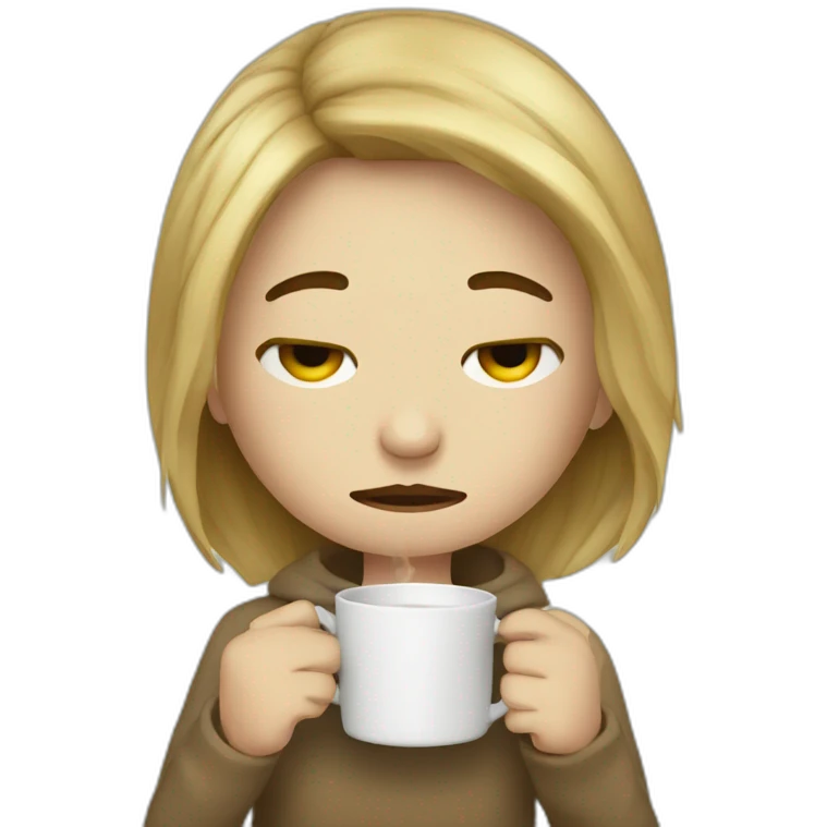 Sickness with tea emoji