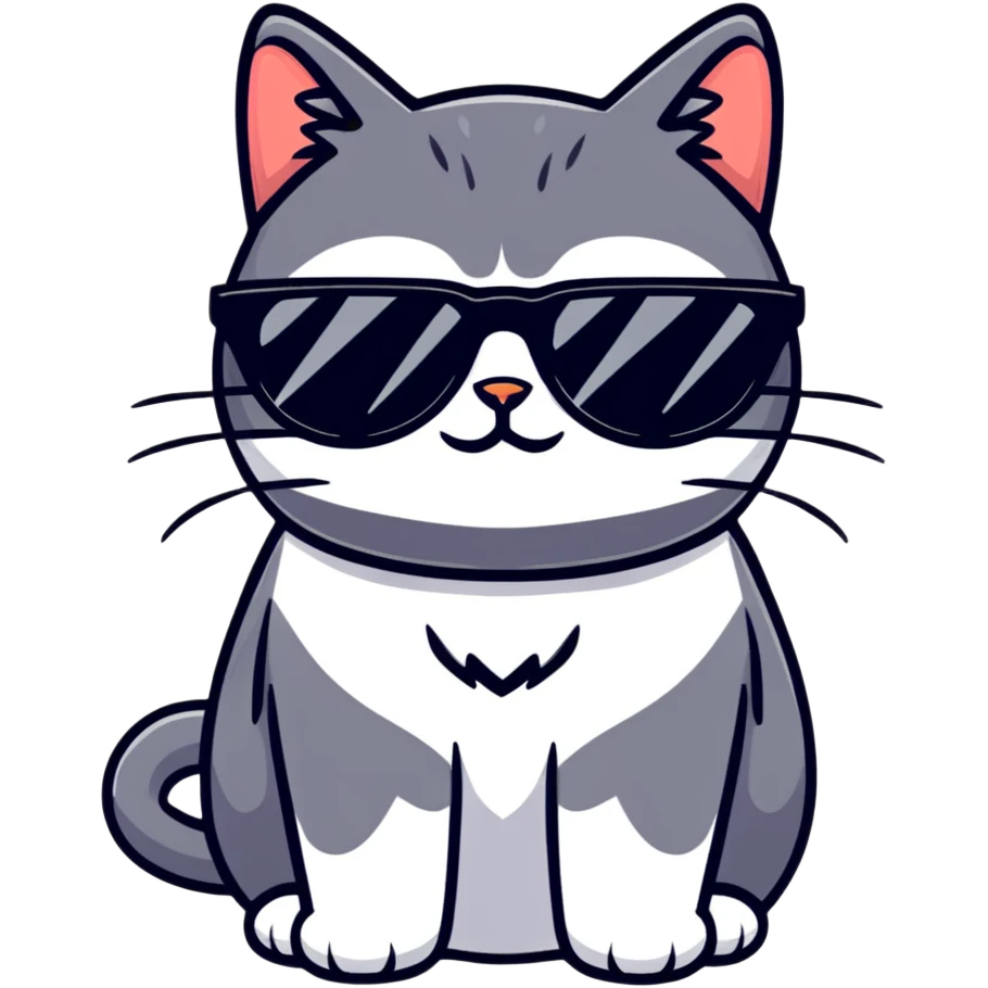 Cat with sunglasses emoji