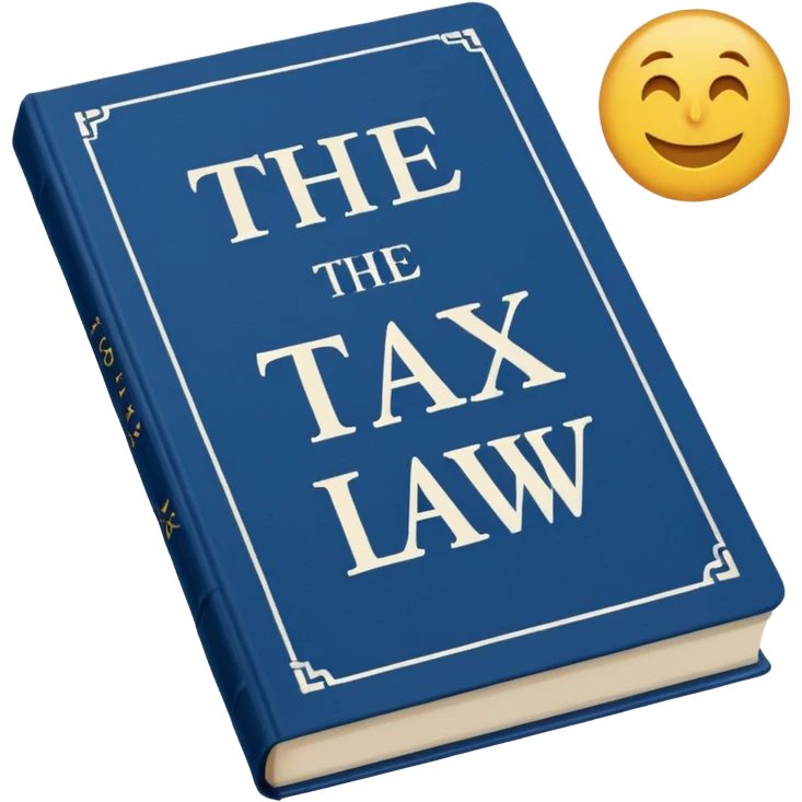a blue book that says "the tax law" emoji