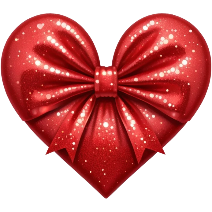 red glitter bow heart emoji