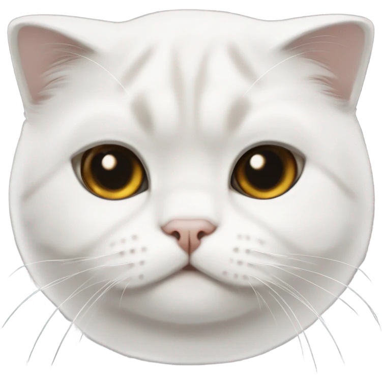 White Scottish fold cat emoji
