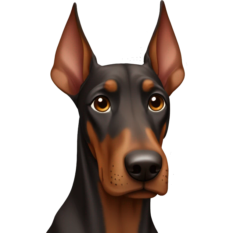 A brown Doberman with floppy ears  emoji