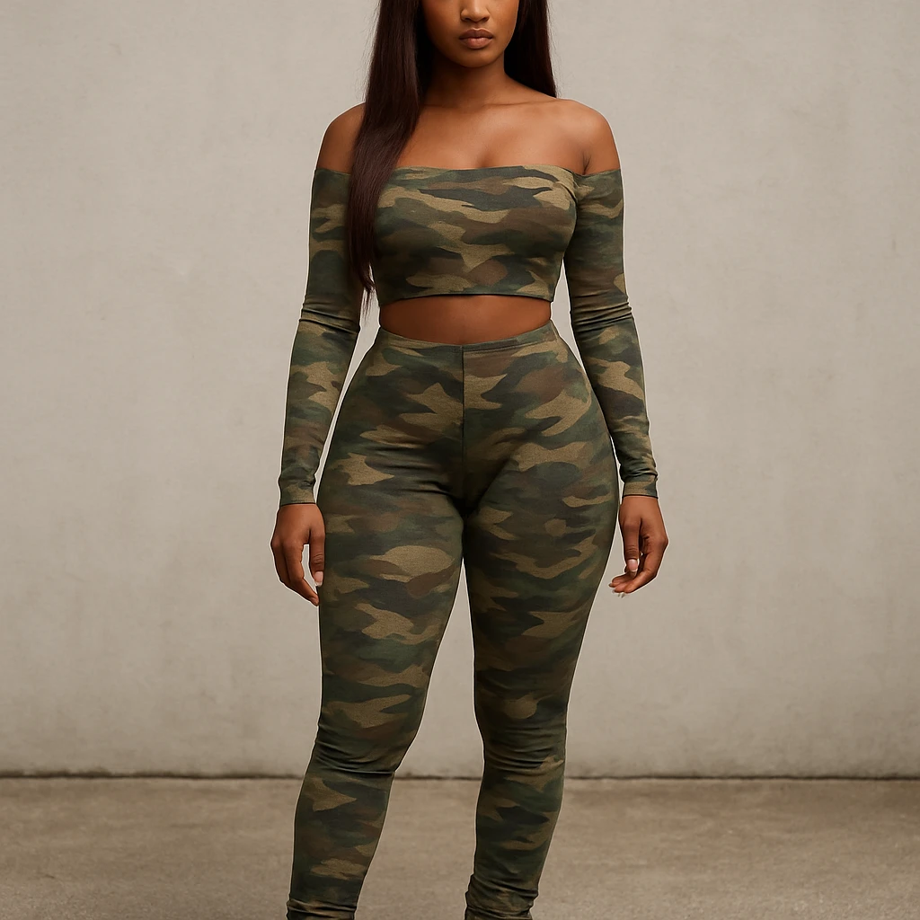 realistic full body camo baddie redbone, face included  emoji