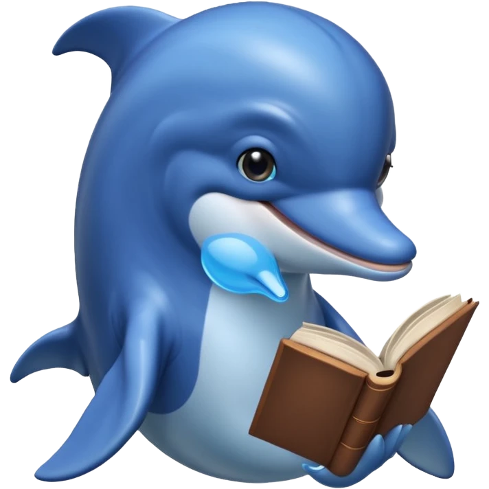 dolphin reading a book emoji