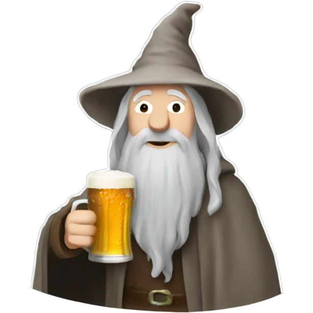 Gandalf having a pint of beer emoji