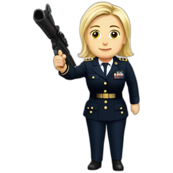 Marine le pen serre la main à un noir emoji