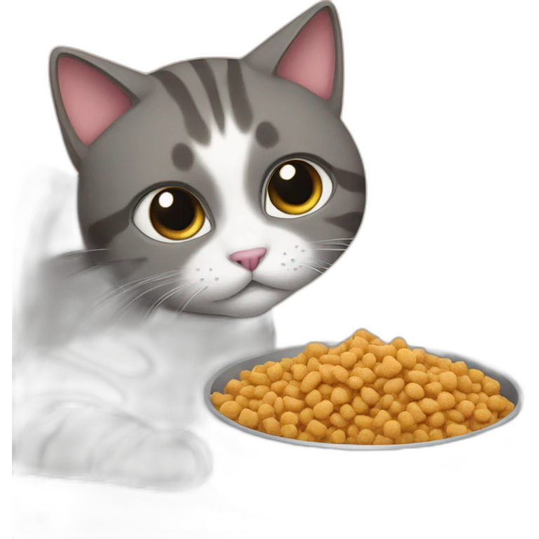 cat eating catfood emoji