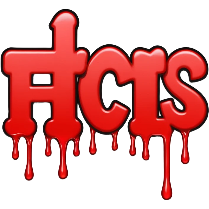 THE WORD FACTS in graffiti red emoji