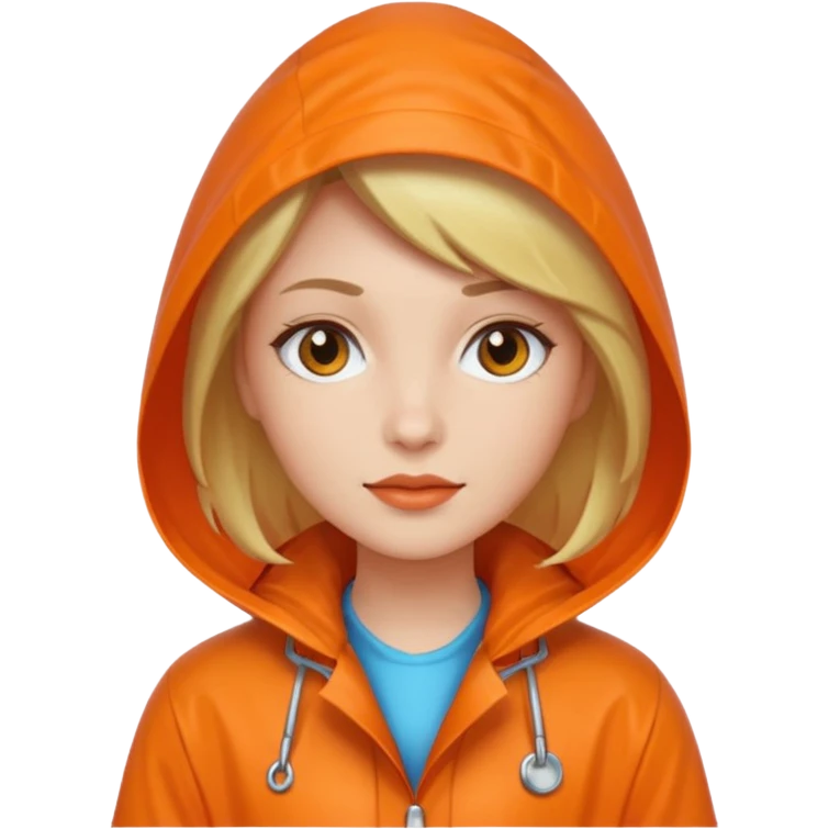 orange Raincoat Pedestrian woman  emoji