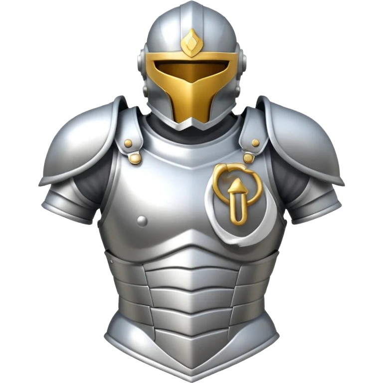 fantasy silver platebody torso armor with engravings, very light silver, no gold, matching lighter silver helmet style, emoji style emoji