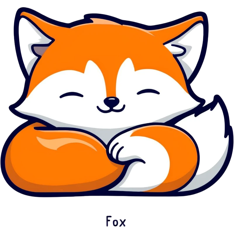 Fox asleep emoji