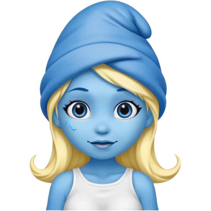 blue skinned Smurfette emoji