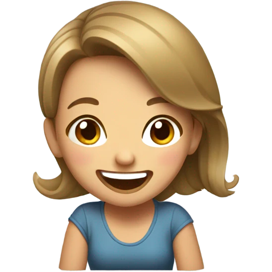 A girl rolling on the floor emoji