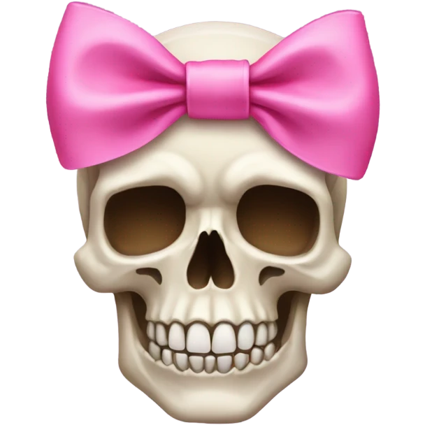 skull emoji with a pink bow emoji