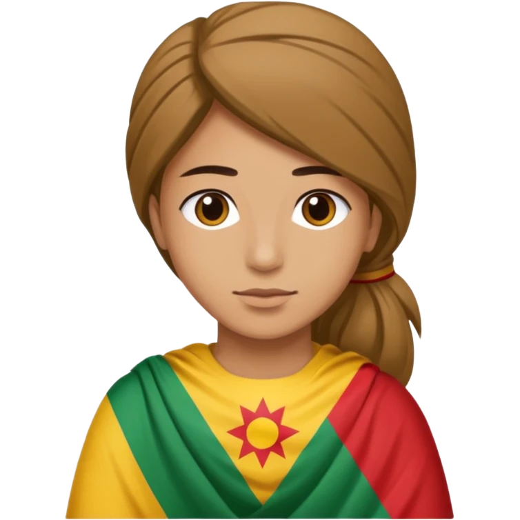 someone with the Kurdistan flag on their back emoji