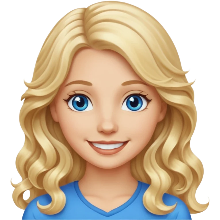 White girl with long wavy hair emoji