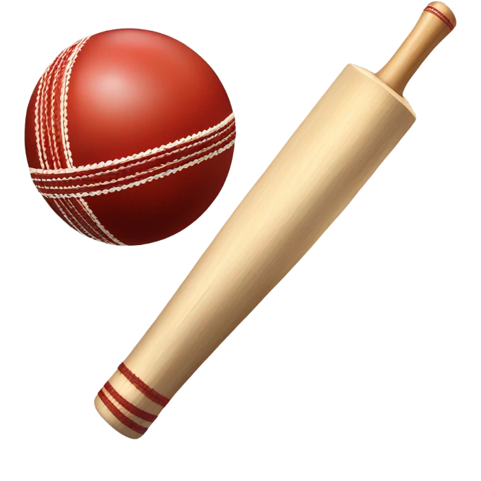 cricket ball and cricket bat emoji
