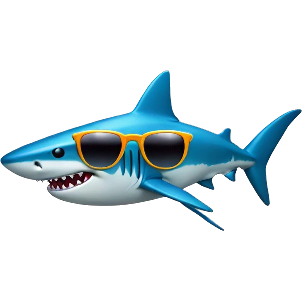 Shark with sunglasses emoji