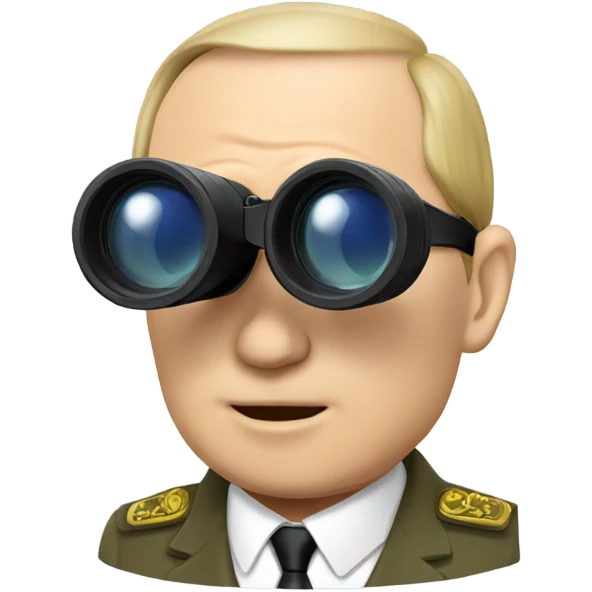 Putin with binoculars, side view emoji