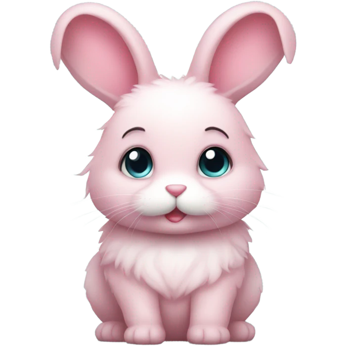 Cute bunny with heart eyes and pink fluffy ears emoji
