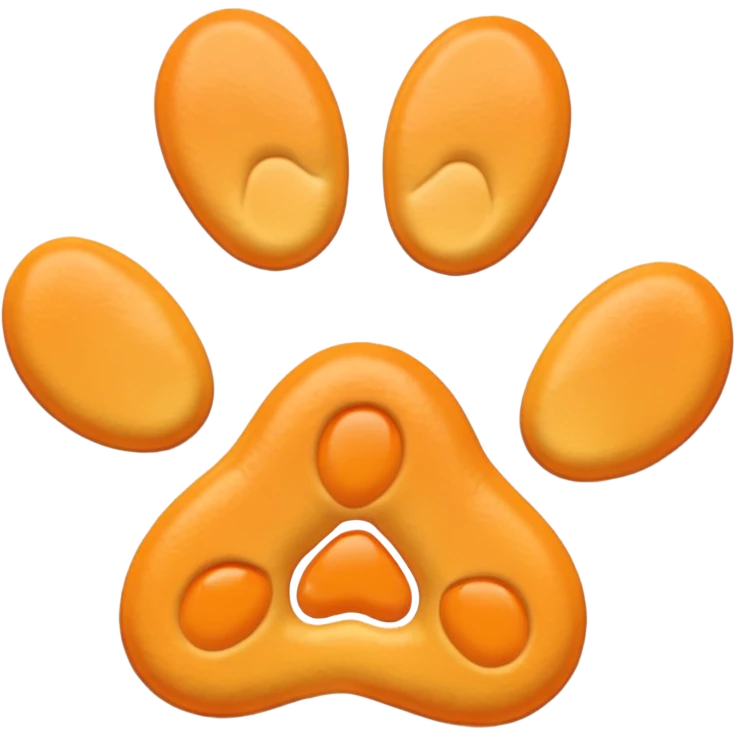 a very light pale pastel yellowy orange pawprint emoji