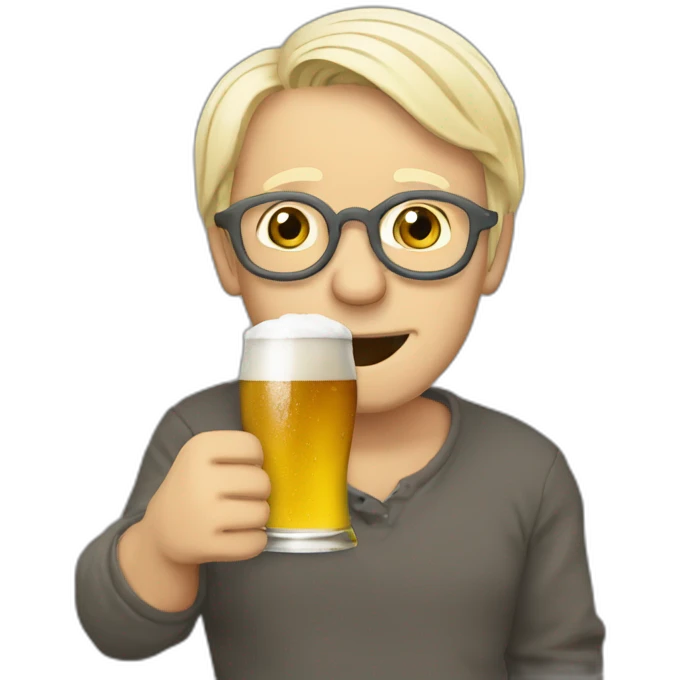 lepen qui boit une biere emoji