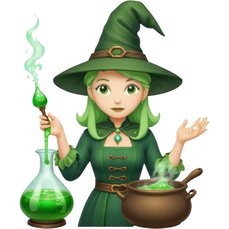 green witch cooking potion emoji
