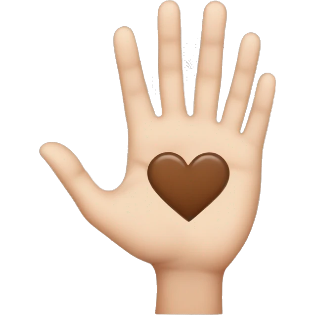 fair skin like hand with brown heart emoji