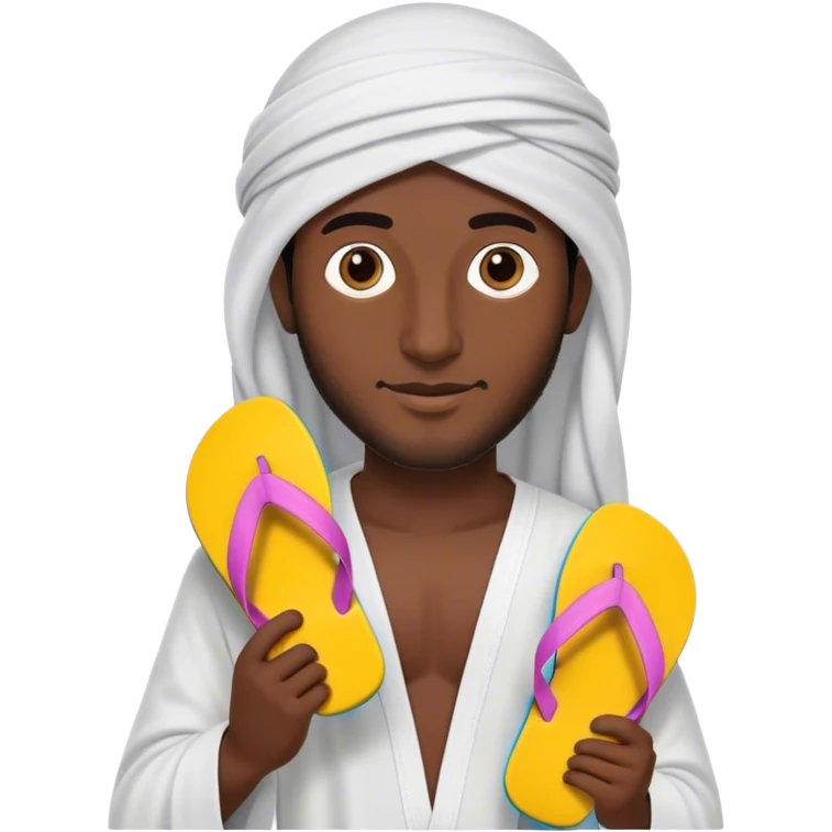 Un homme arabe qui veut frapper avec une claquettes à la main  emoji