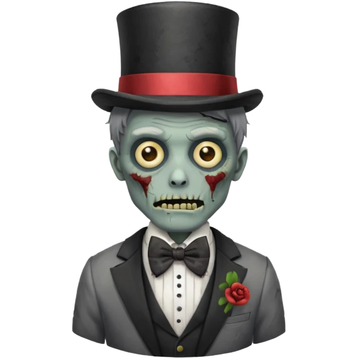 zombie with bow tie and top hat emoji