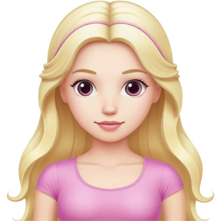Pink Pilates princess, white skin, long blonde hair emoji