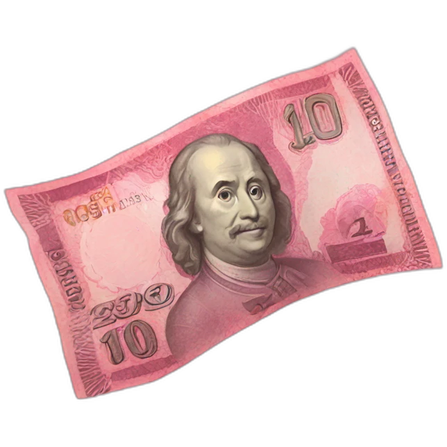 russian ruble pink bill emoji