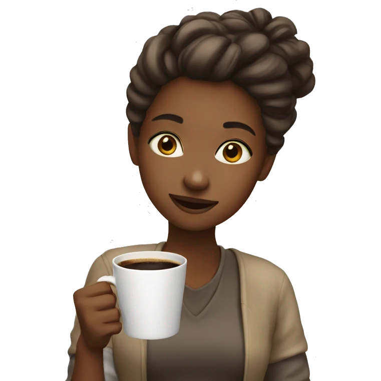 Girl with coffee  emoji