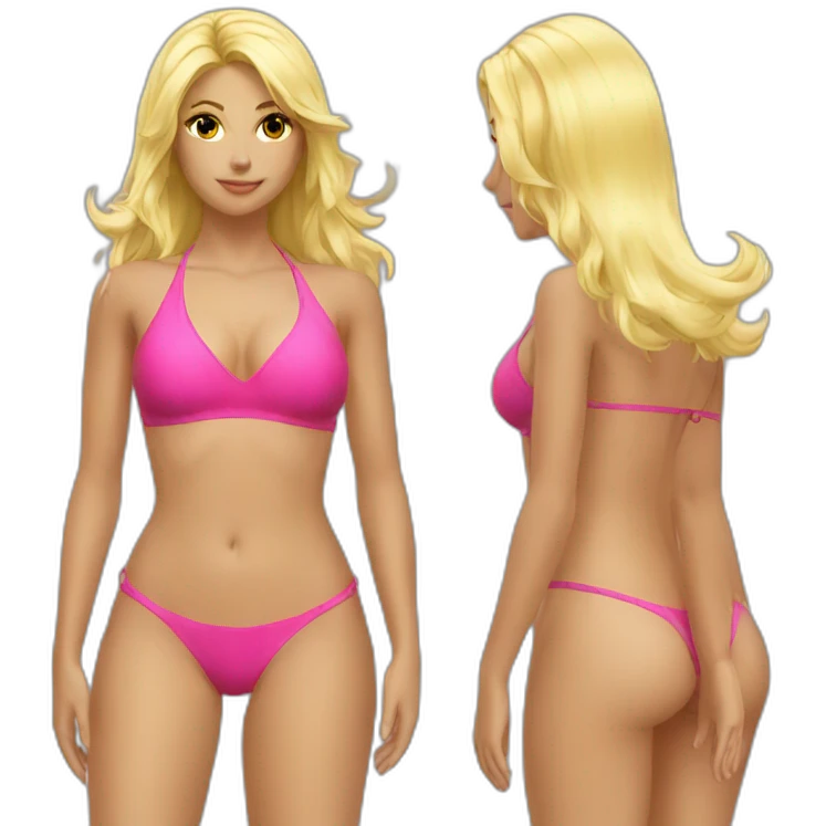 hot catgirl blonde swim suit emoji