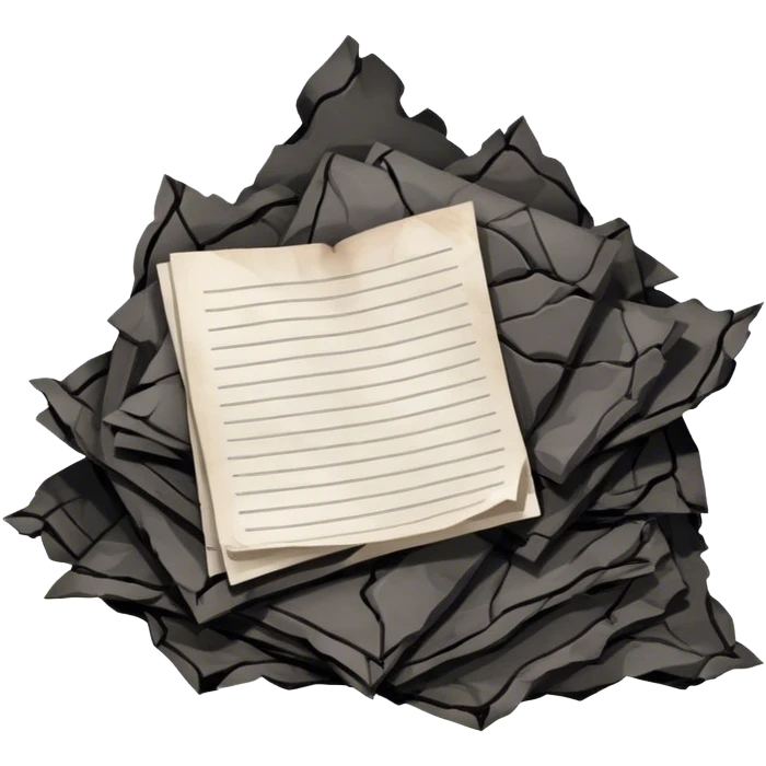 Burned love notes emoji