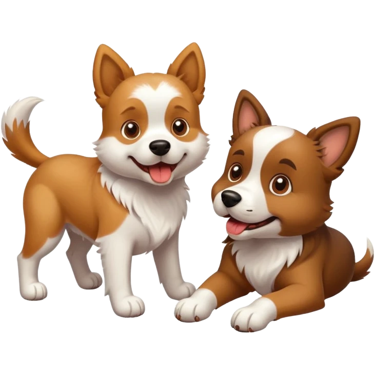 dog playing with another dog emoji