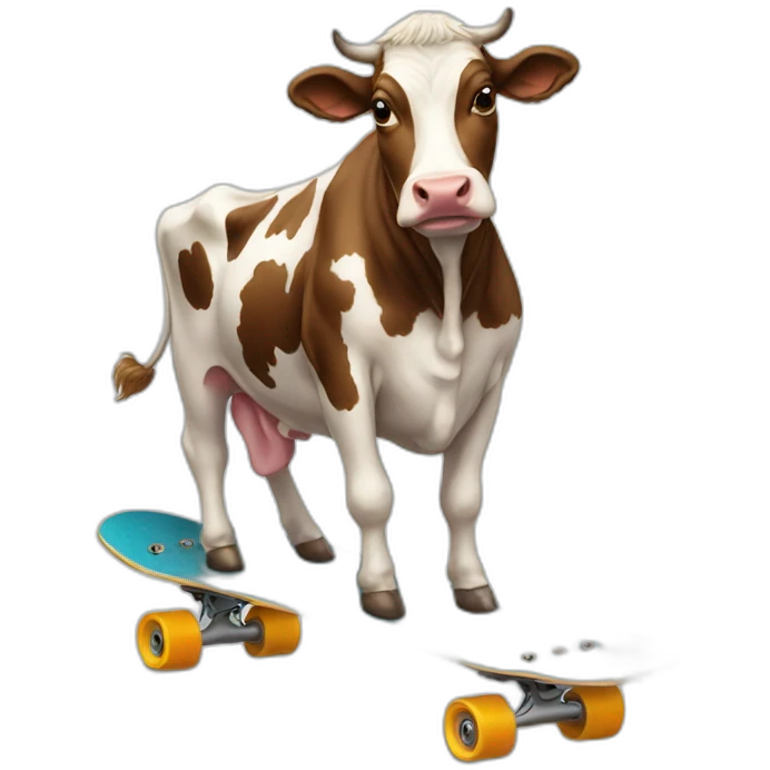 a cow on a skateboard emoji