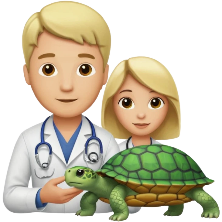 blonde man veterinarian with turtle emoji