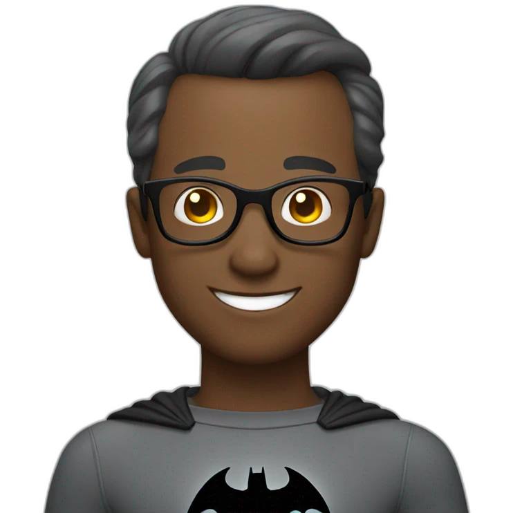 smiling batman wearing glasses emoji