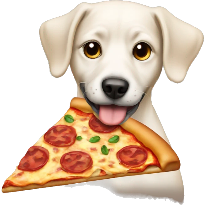 Dog eating pizza emoji