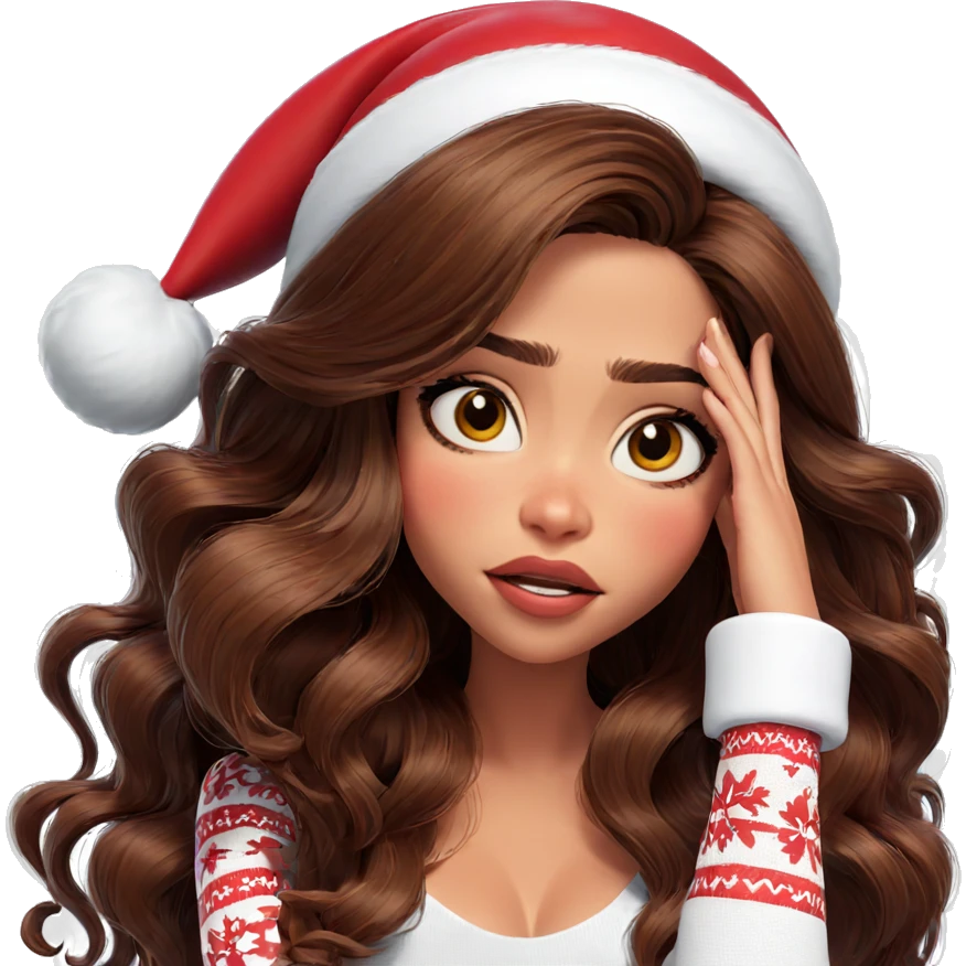christmas girl in santa hat emoji