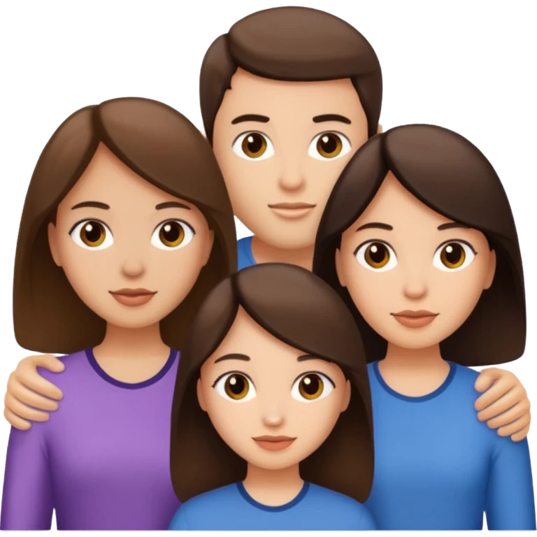 2 girls 1 guy brunettes  emoji