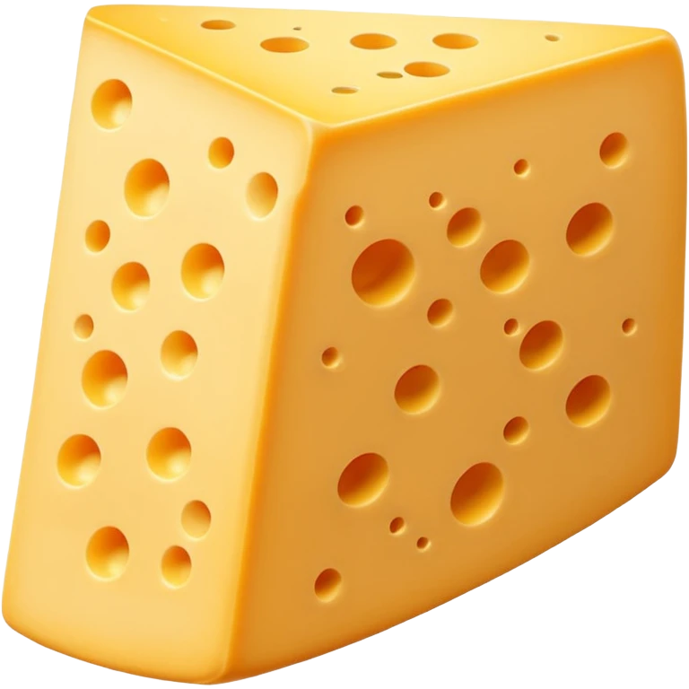 A 3D cartoon cheese wedge identical to dairy cheese, slightly lighter yellow tone, Memoji-style. emoji