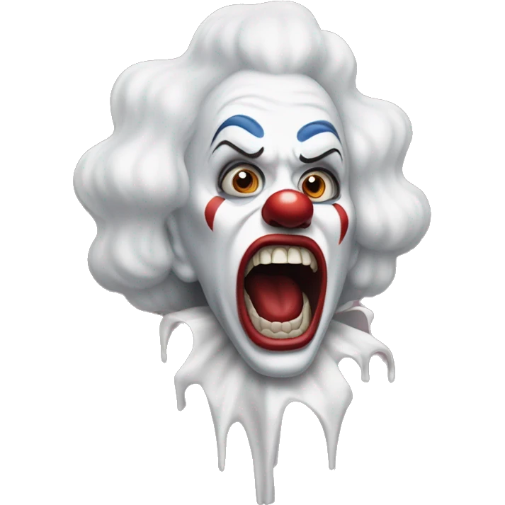 a screaming white clown with white make up emoji