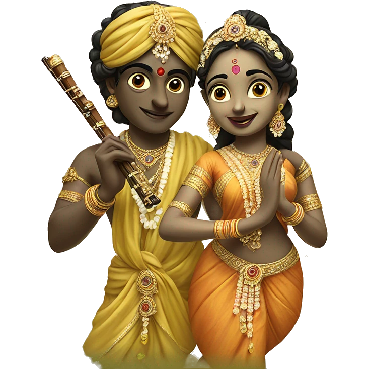 Radha krishna with flute emoji