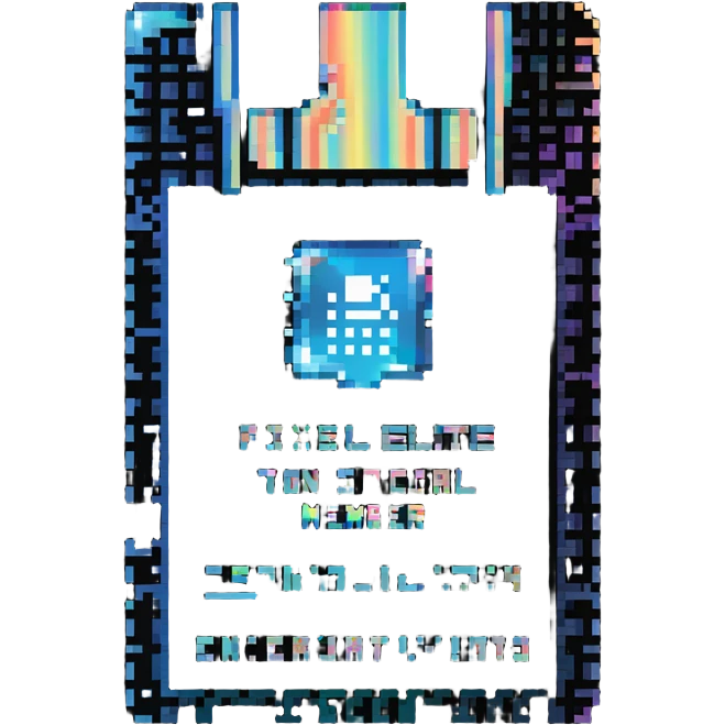 Elite keycard with holographic effect and special member text emoji