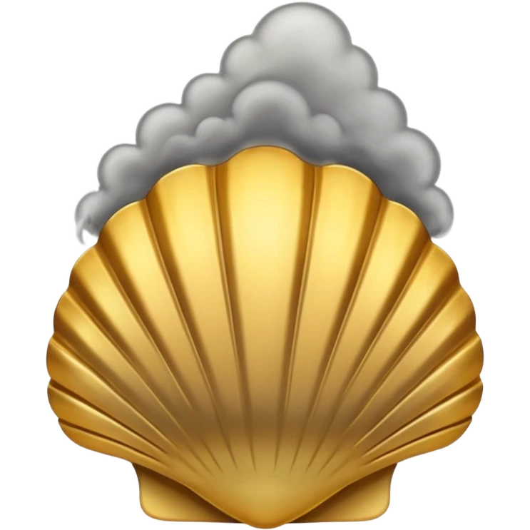 Gold shell with smoke coming out  emoji