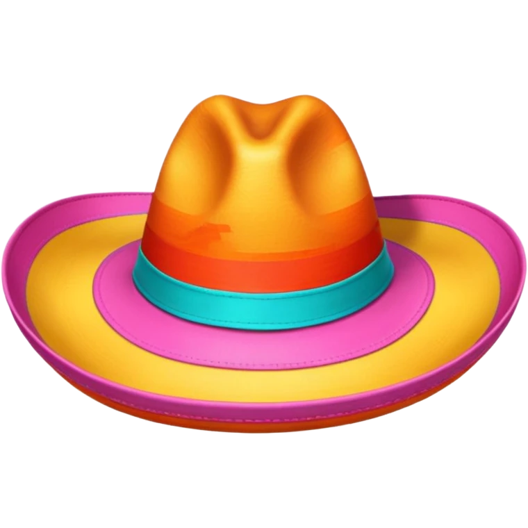 mexican hatwith happy colours (orange, yellow, pink, turquoise) emoji